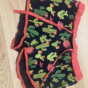 Lazy One Black and Red Cactus Women's Athletic Shorts